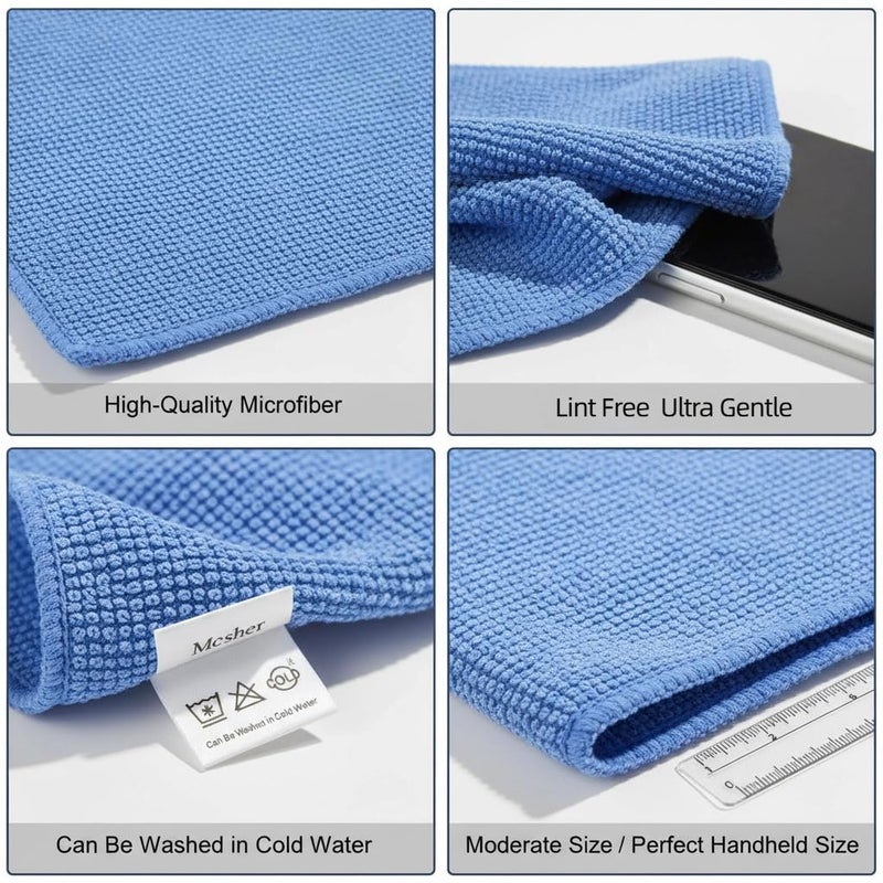 Mcsher Microfiber Cleaning Cloths - 6 Pcak, Blue, 6"x 7" Inch - Image 4